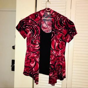 2/20 EUC 2 Layer Top with Black Ruffle Cami